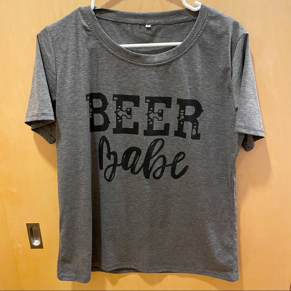 Distressed “Beer Babe” tee